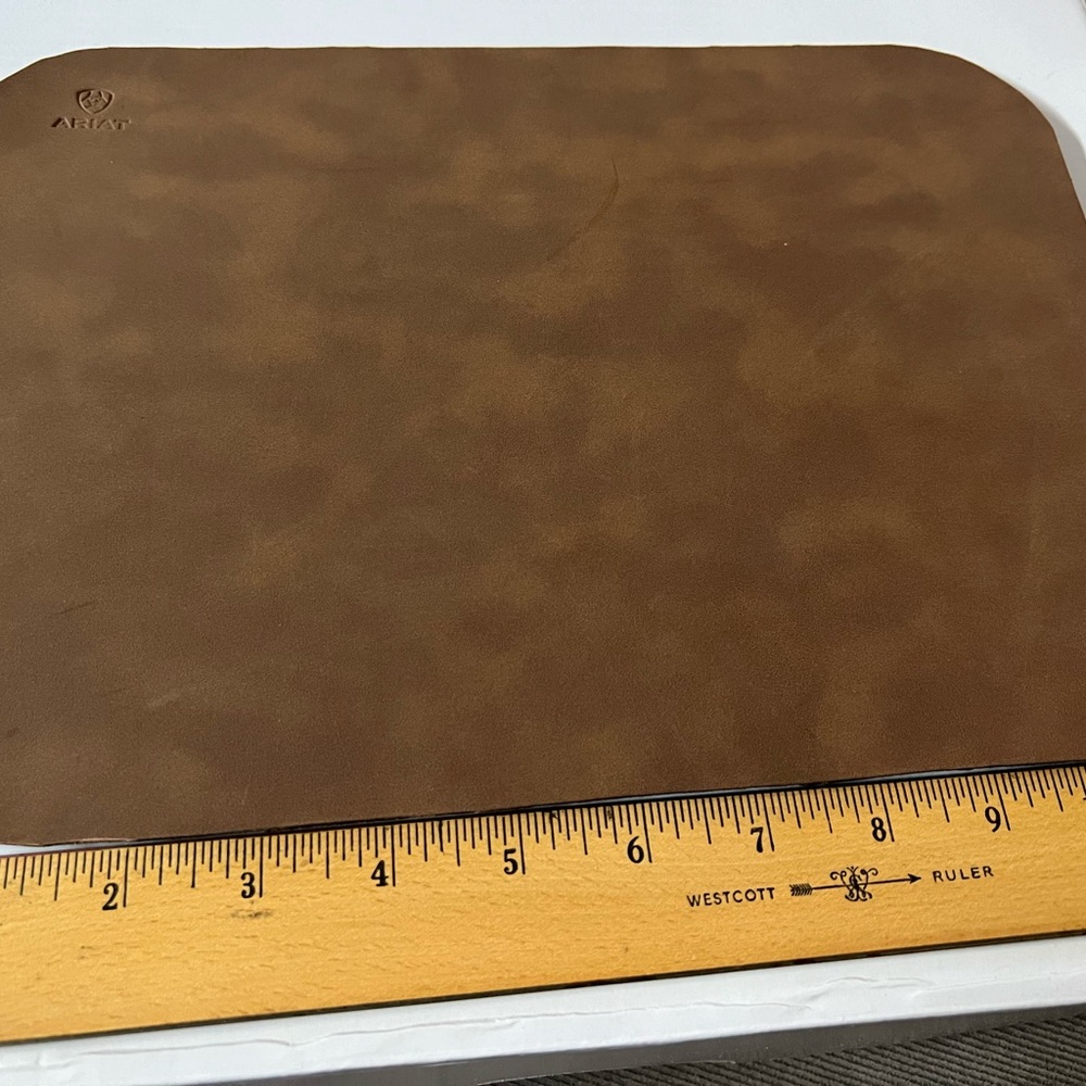Ariat Tan Leather Desk Pad - 8 x 11 inches (roughly)